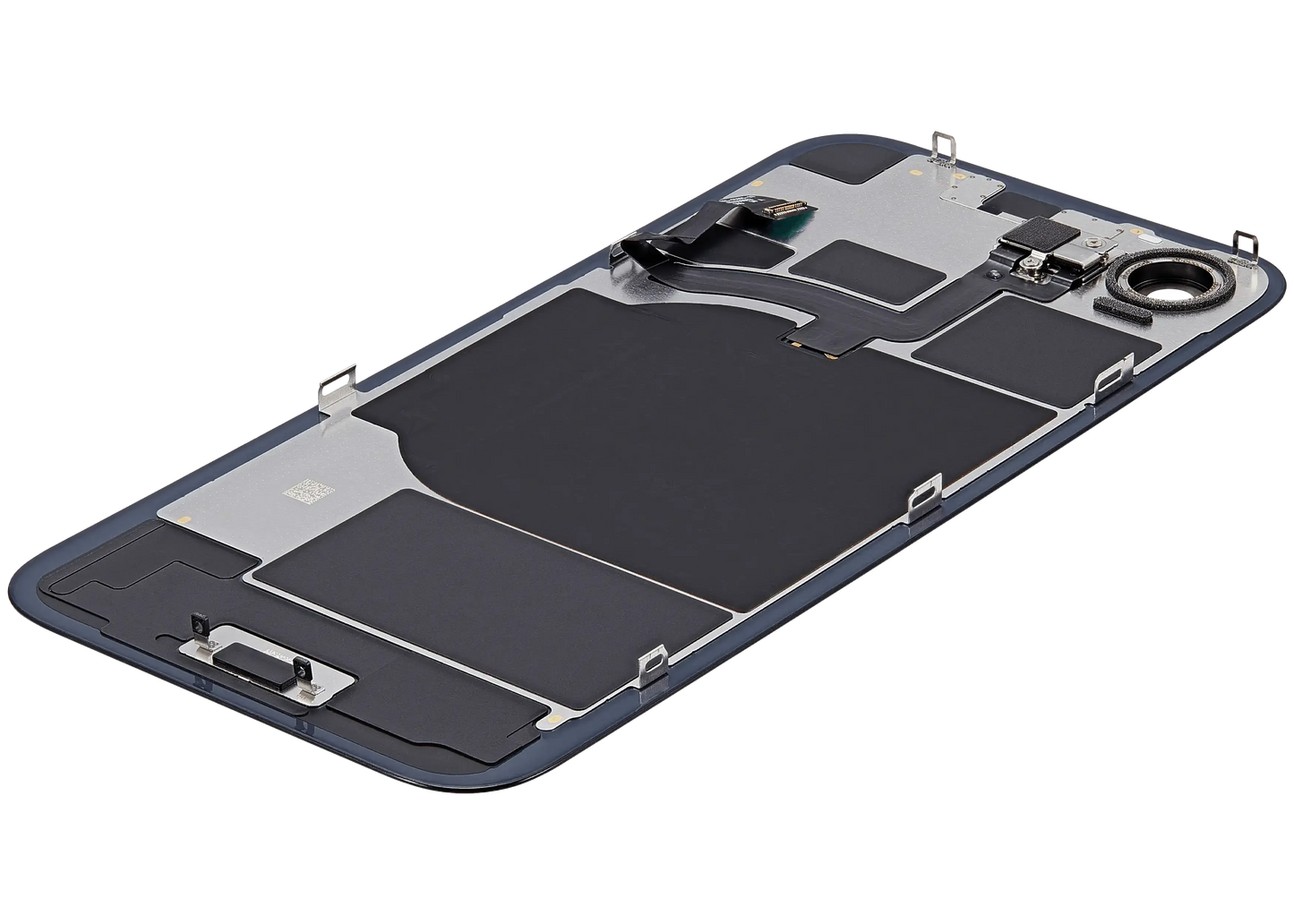 Back Glass w/ MagSafe Magnet & NFC & Flashlight Flex For iPhone 16e (Pull) (Black)