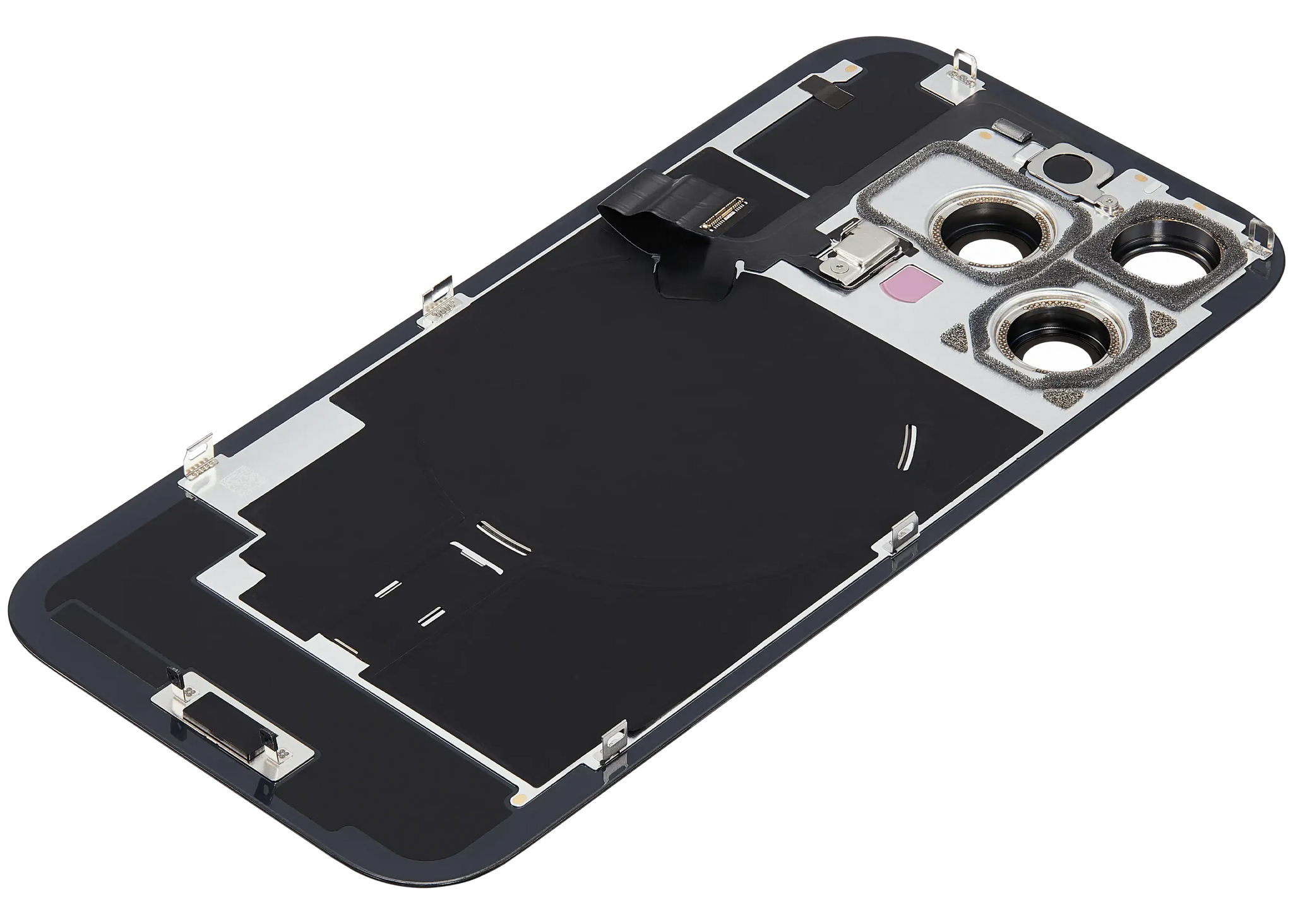 Back Glass w/ MagSafe Magnet & NFC & Flashlight Flex For iPhone 16 Pro (Pull) (Black Titanium)