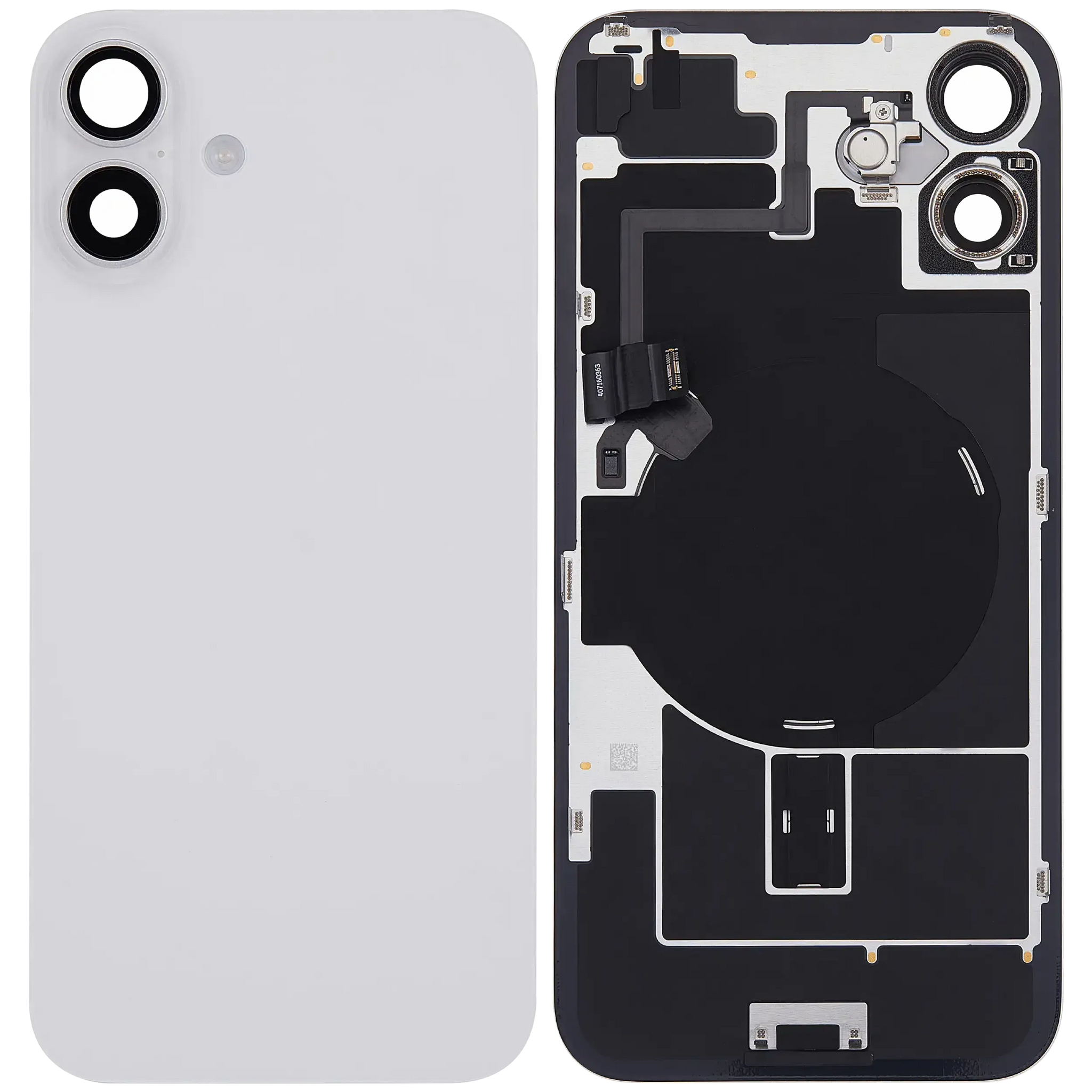 Back Glass w/ MagSafe Magnet & NFC & Flashlight Flex For iPhone 16 Plus (Pull) (White)
