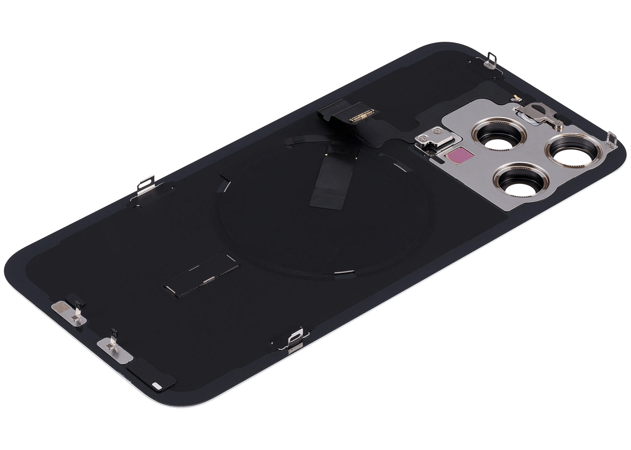 Back Glass w/ MagSafe Magnet & NFC & Flashlight Flex For iPhone 15 Pro Max (Pull) (White Titanium)