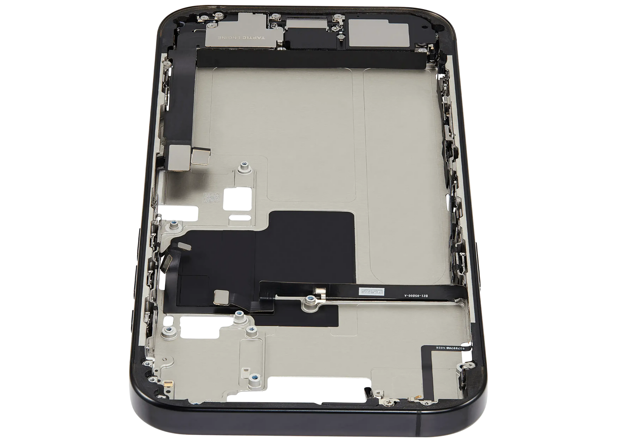 Mid-Frame Housing W/ Charging Port Flex & Small Parts For iPhone 16 Pro Max (EU / Global Version) (Pull) (Black Titanium)