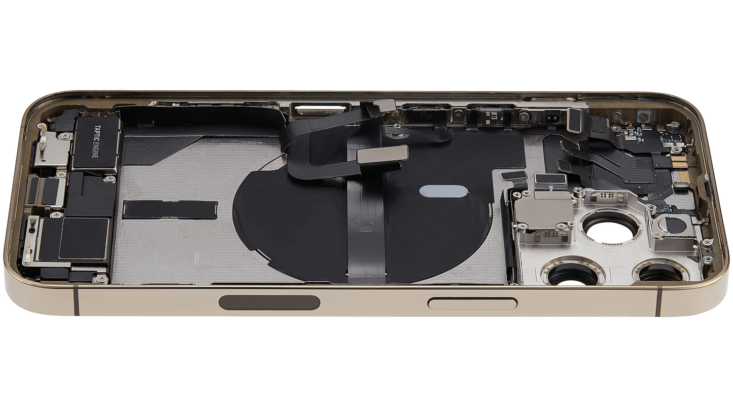 Back Housing W/ Charging Port Flex & Small Parts For iPhone 13 Pro (US Version) (Used OEM) (Pull) (Gold)