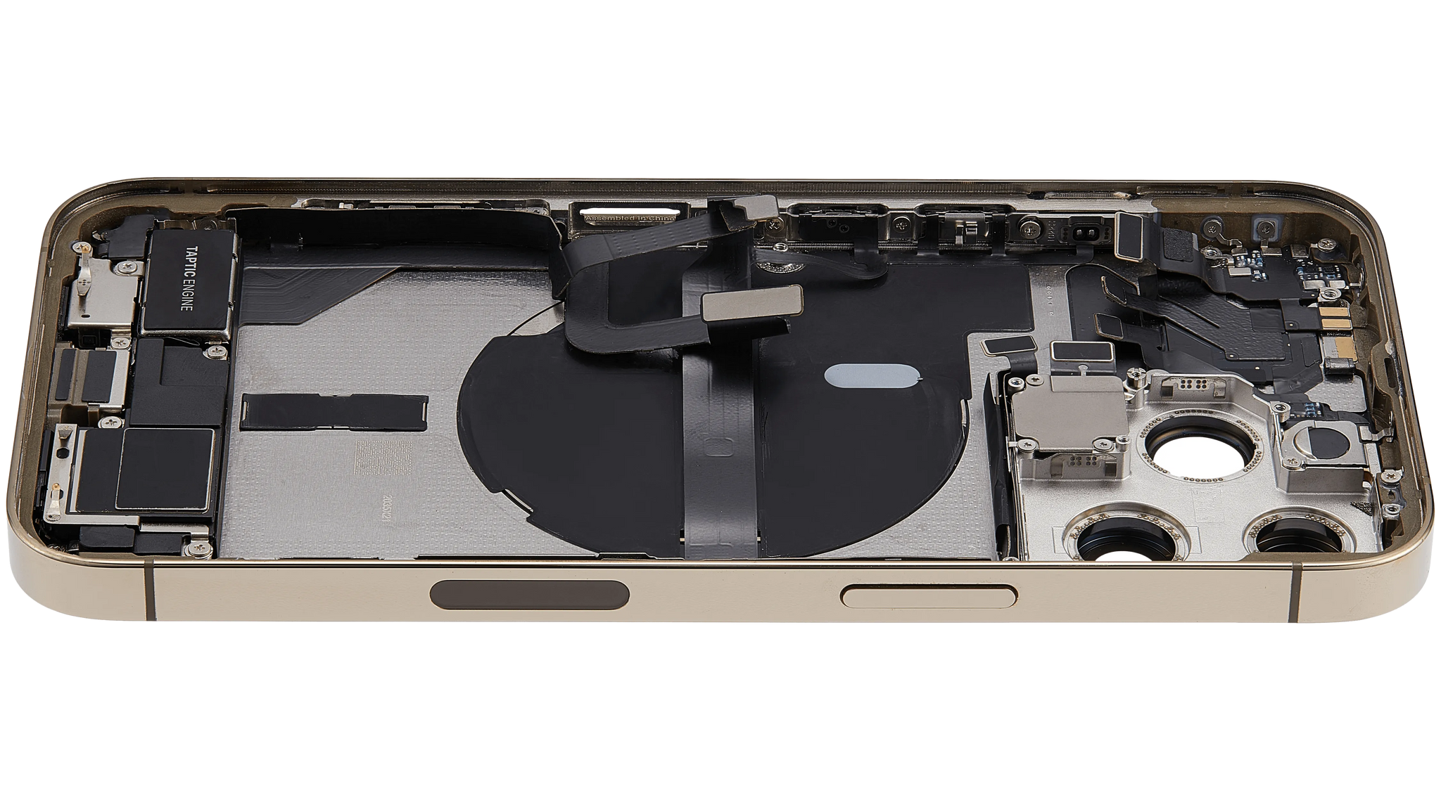 Back Housing W/ Charging Port Flex & Small Parts For iPhone 13 Pro (US Version) (Used OEM) (Pull) (Gold)