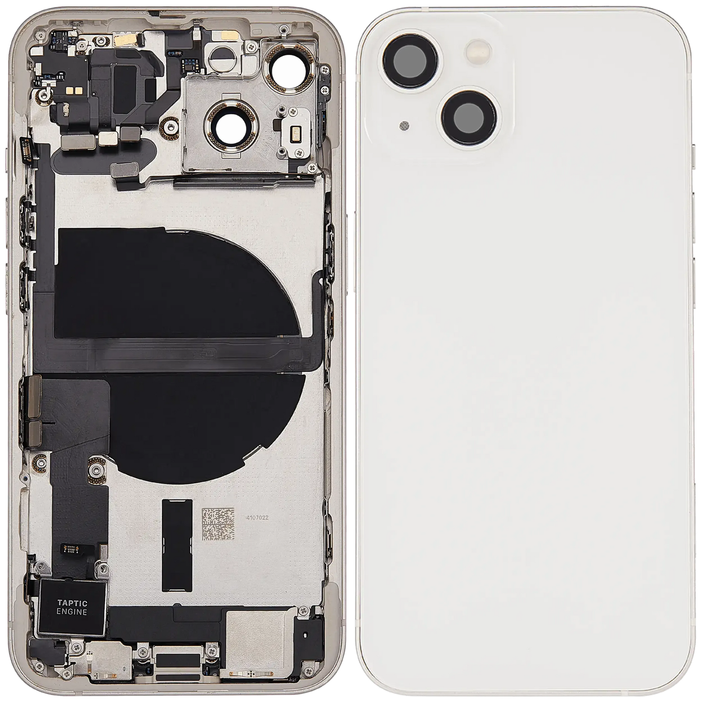 Back Housing W/ Charging Port Flex & Small Parts For iPhone 13 (EU / Global Version) (Pull) (Starlight)