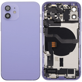 Back Housing W/ Charging Port Flex & Small Parts For iPhone 12 (US Version) (Used OEM) (Pull) (Purple)