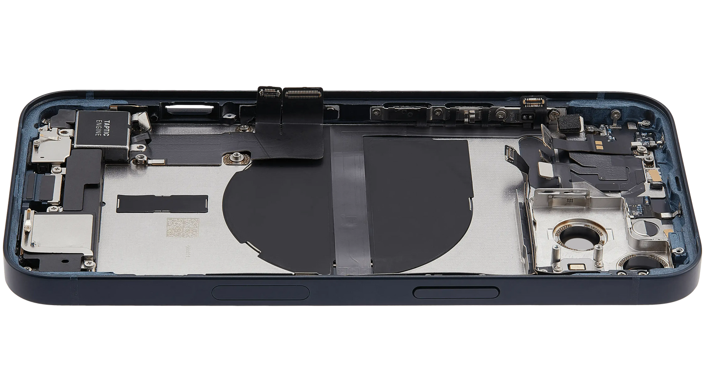 Back Housing W/ Charging Port Flex & Small Parts For iPhone 13 (US Version) (Used OEM) (Pull) (Midnight)
