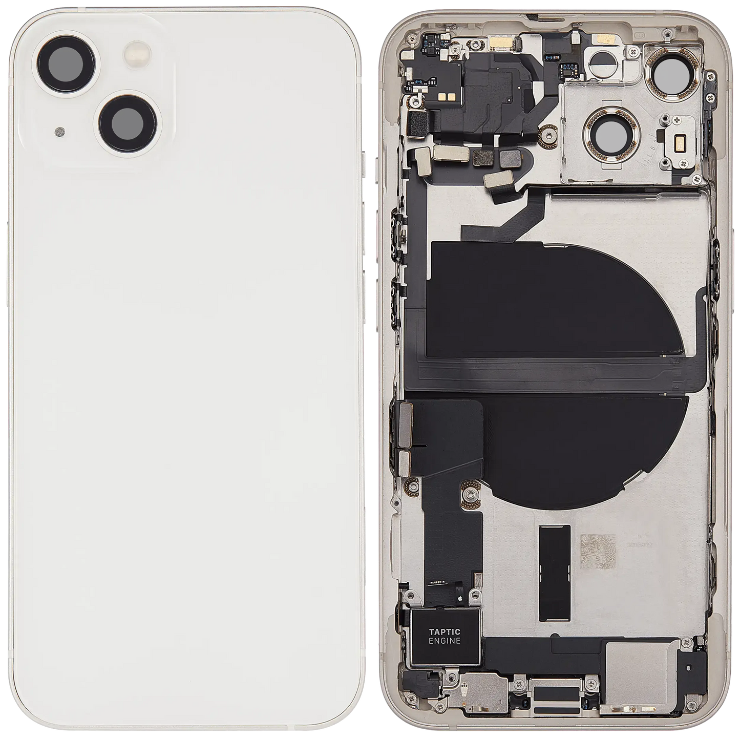 Back Housing W/ Charging Port Flex & Small Parts For iPhone 13 (US Version) (Used OEM) (Pull) (Starlight)