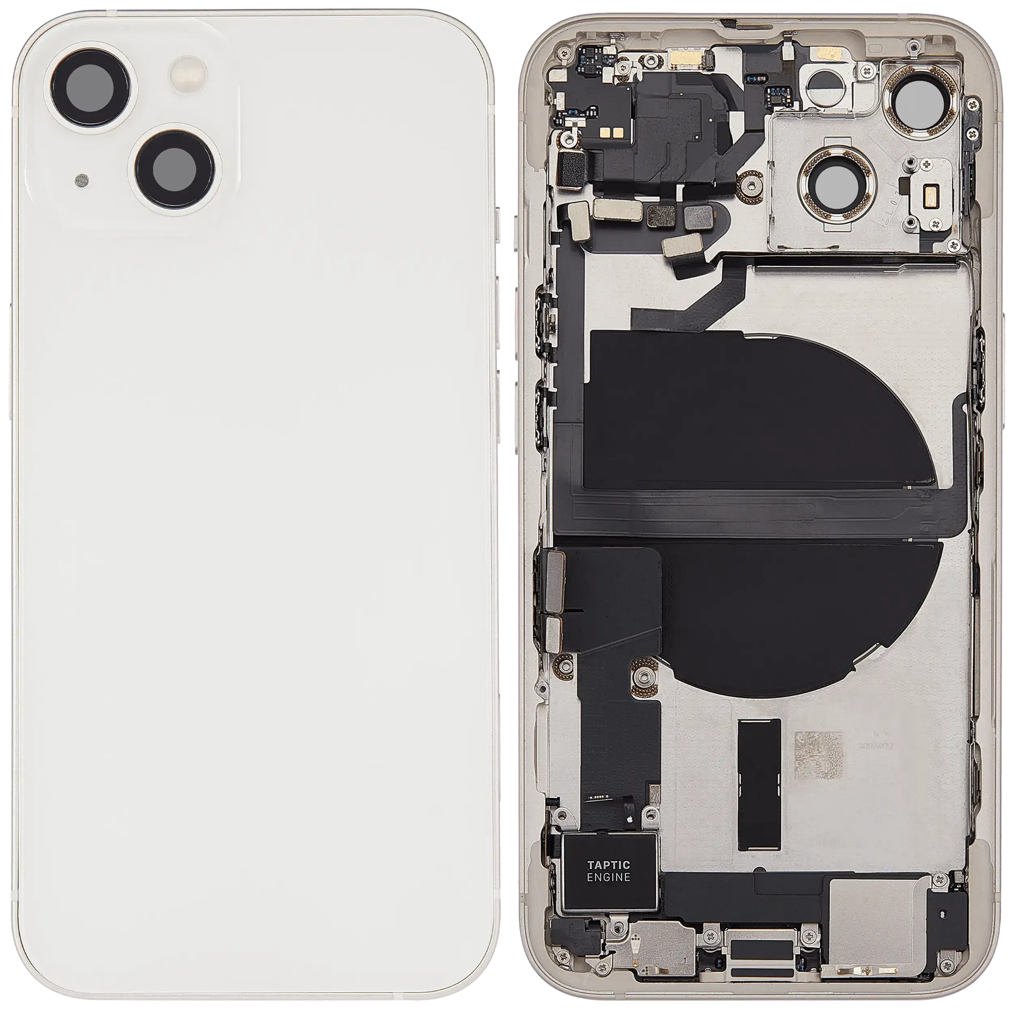 Back Housing W/ Charging Port Flex & Small Parts For iPhone 13 (US Version) (Used OEM) (Pull) (Starlight)