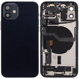 Back Housing W/ Charging Port Flex & Small Parts For iPhone 12 (US Version) (Used OEM) (Pull) (Black)