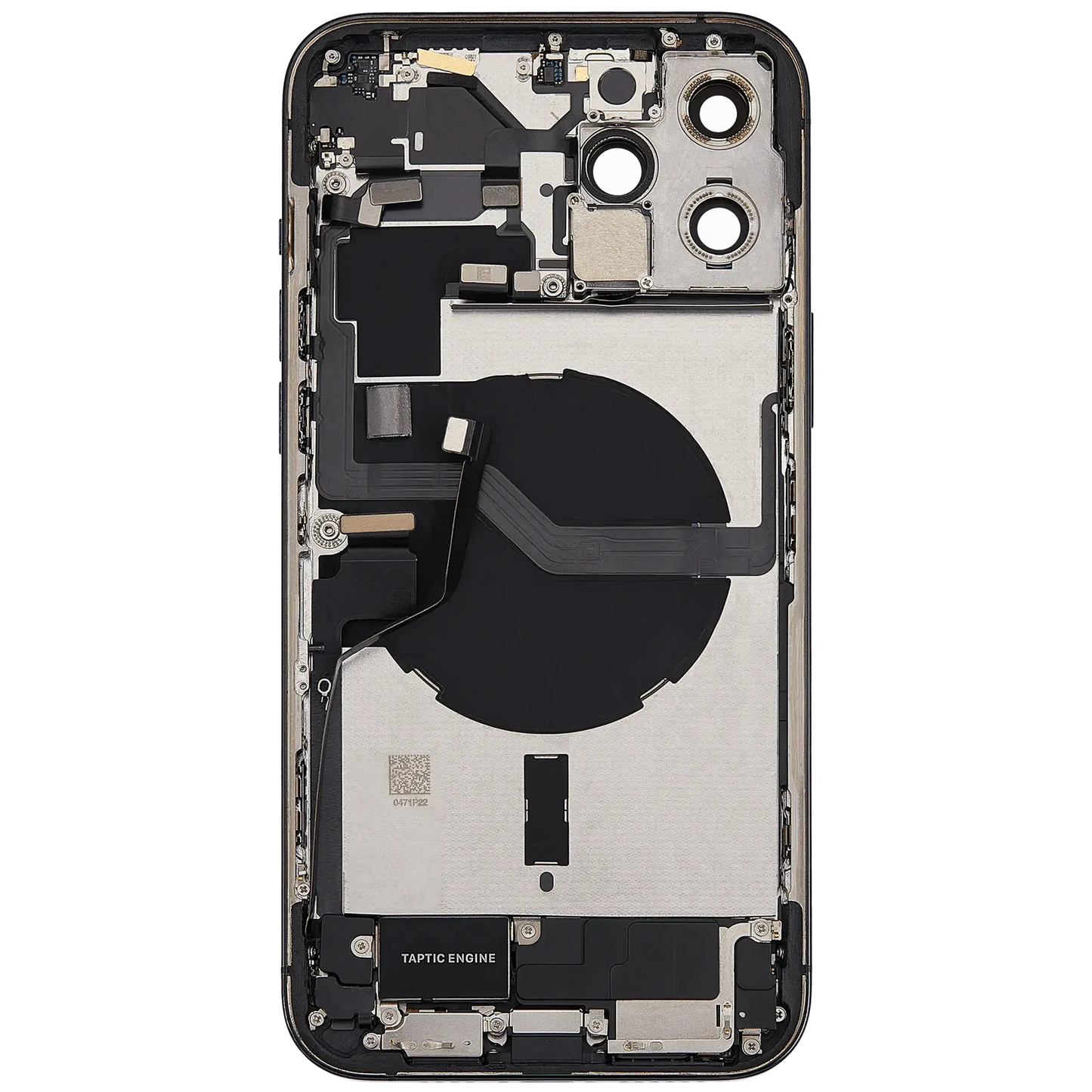 Back Housing W/ Charging Port Flex & Small Parts For iPhone 12 Pro Max (EU / Global Version) (Used OEM) (Pull) (Pacific Blue)