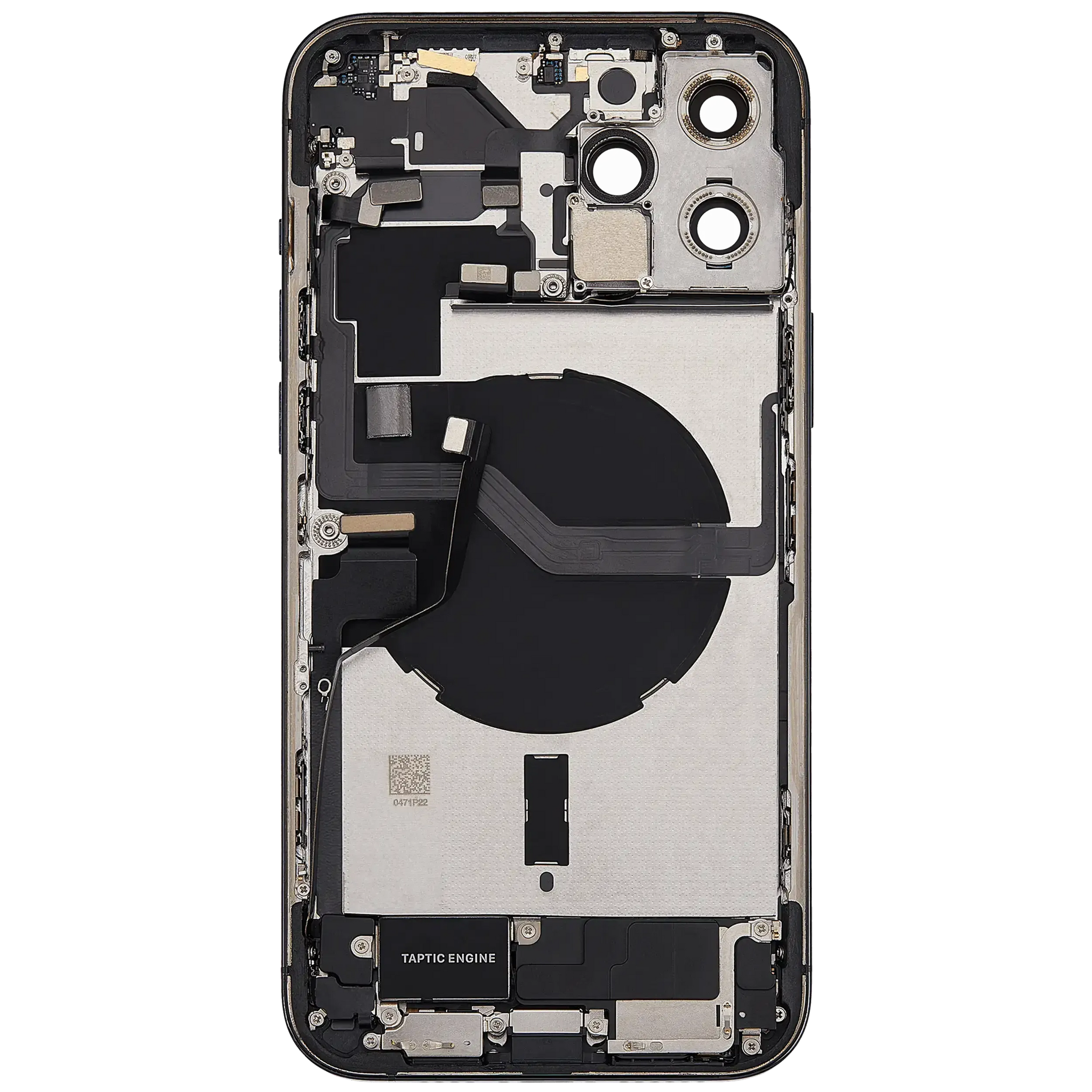Back Housing W/ Charging Port Flex & Small Parts For iPhone 12 Pro Max (EU / Global Version) (Used OEM) (Pull) (Pacific Blue)