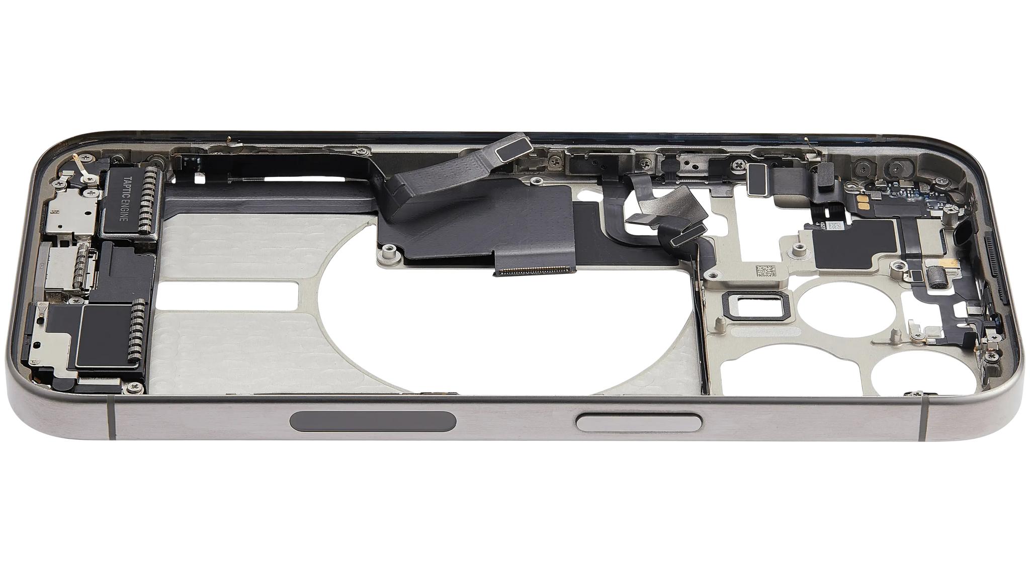 Mid-Frame Housing W/ Charging Port Flex & Small Parts For iPhone 15 Pro (US Version) (Pull) (Natural Titanium)