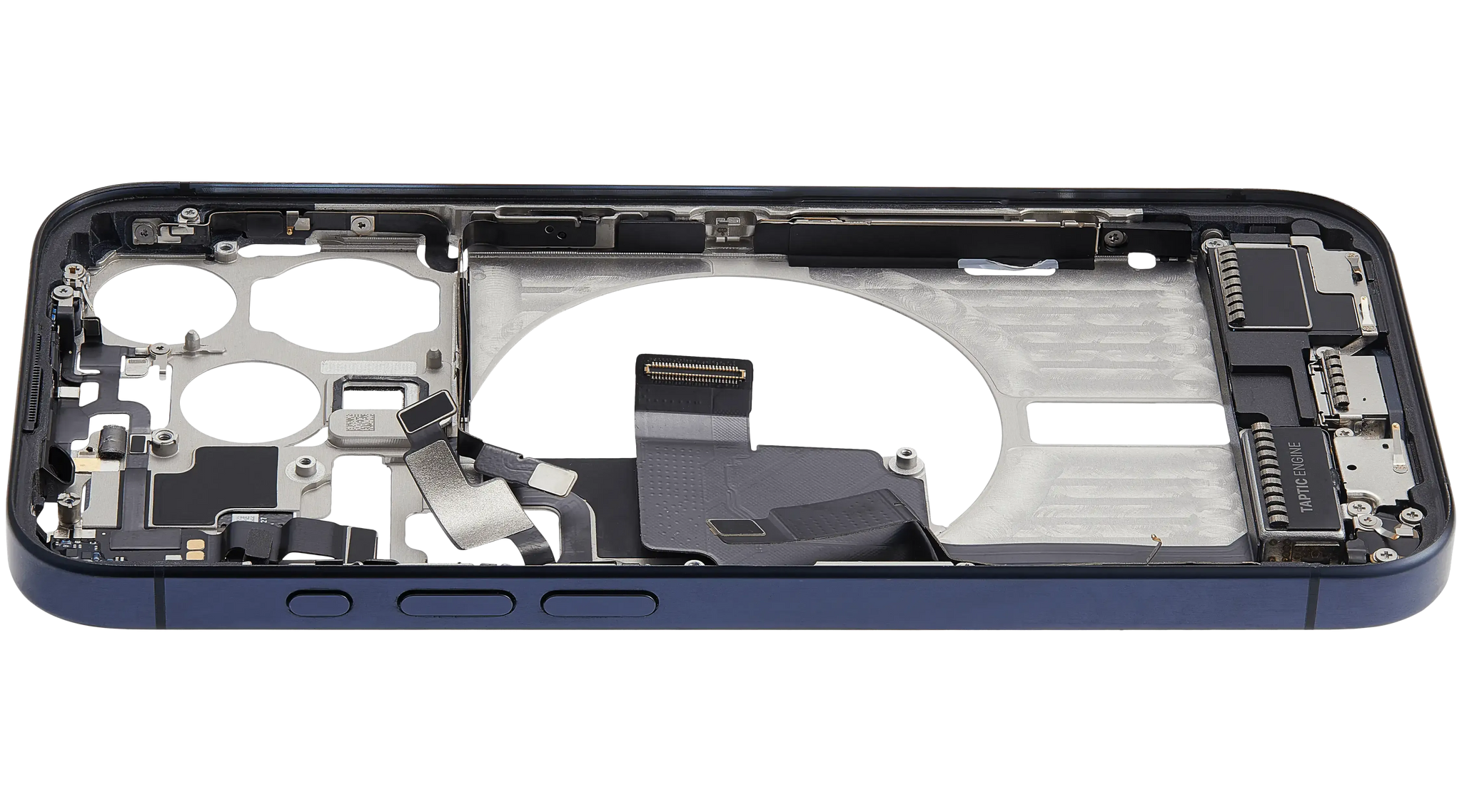 Mid-Frame Housing W/ Charging Port Flex & Small Parts For iPhone 15 Pro (US Version) (Pull) (Blue Titanium)