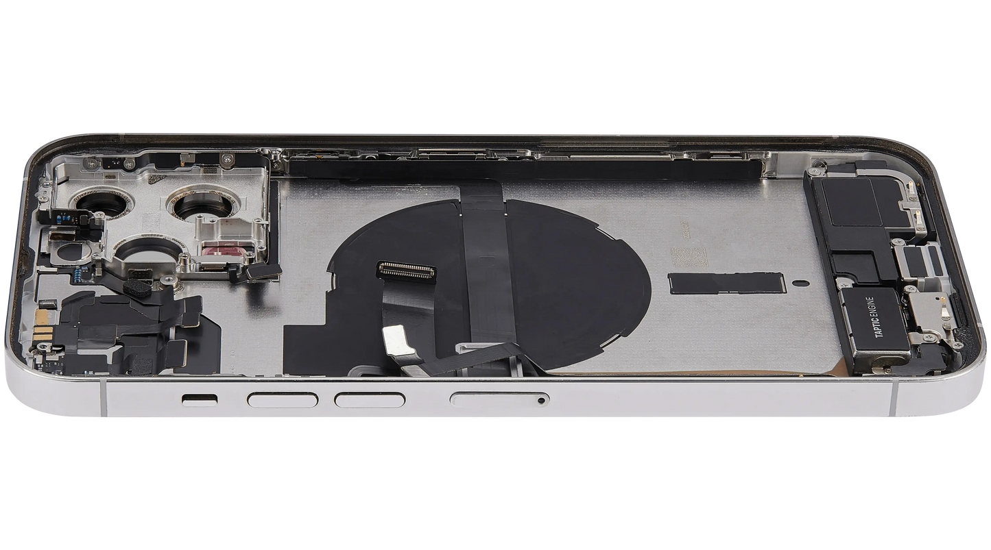 Back Housing W/ Charging Port Flex & Small Parts For iPhone 13 Pro Max (EU / Global Version) (Pull) (Silver)