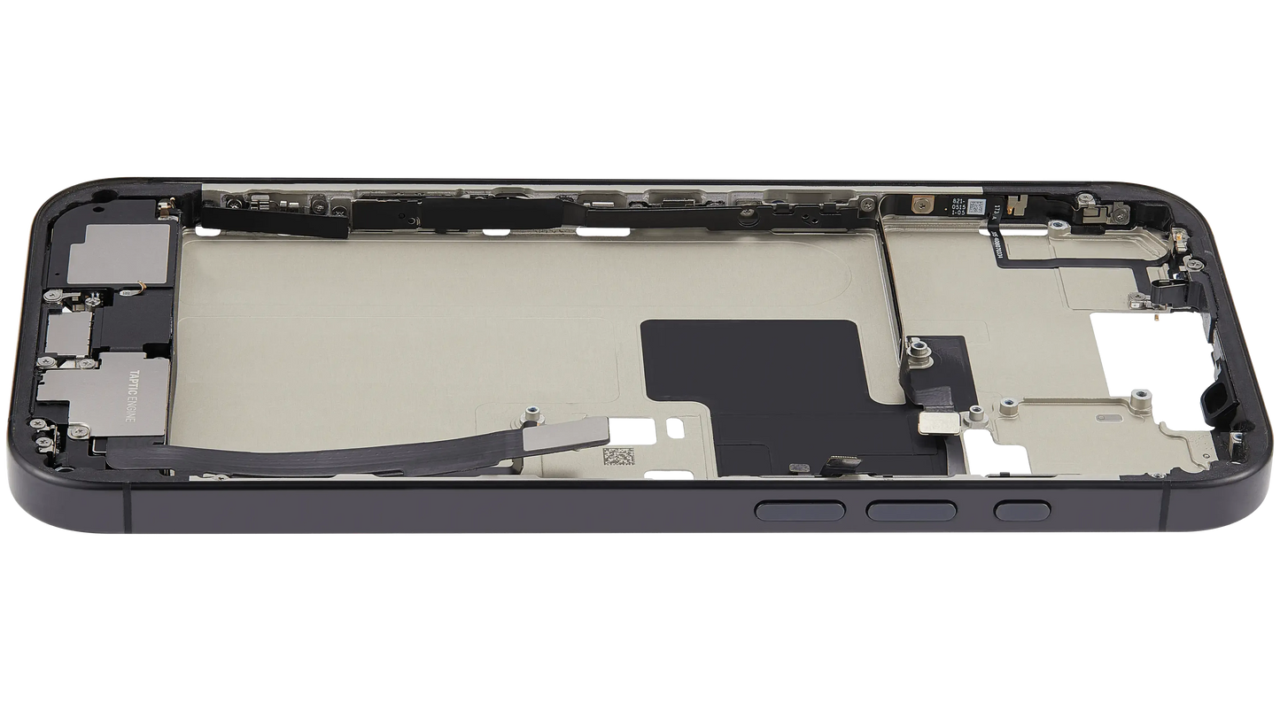 Mid-Frame Housing W/ Charging Port Flex & Small Parts For iPhone 16 Pro Max (US Version) (Pull) (Black Titanium)