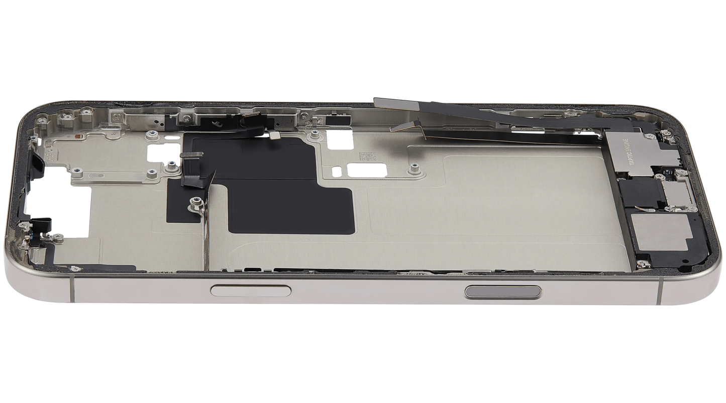 Mid-Frame Housing W/ Charging Port Flex & Small Parts For iPhone 16 Pro Max (US Version) (Pull) (Natural Titanium)