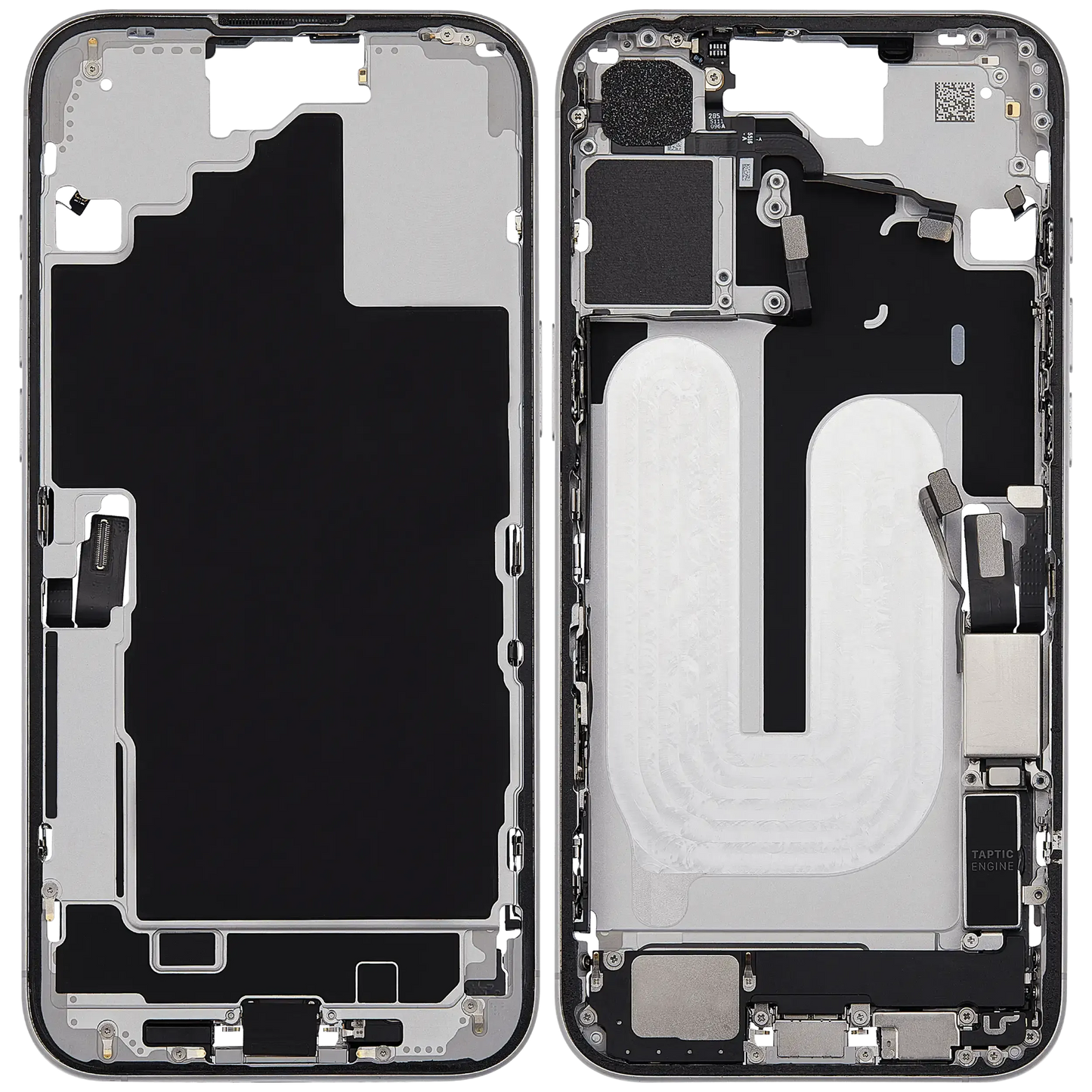 Mid-Frame Housing W/ Charging Port Flex & Small Parts For iPhone 16 Plus (US Version) (Pull) (White)