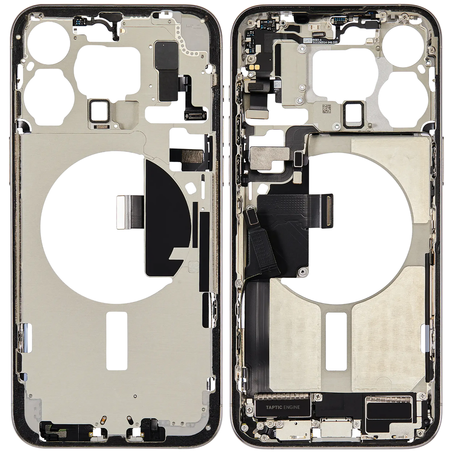 Mid-Frame Housing W/ Charging Port Flex & Small Parts For iPhone 15 Pro Max (US Version) (Pull) (White Titanium)