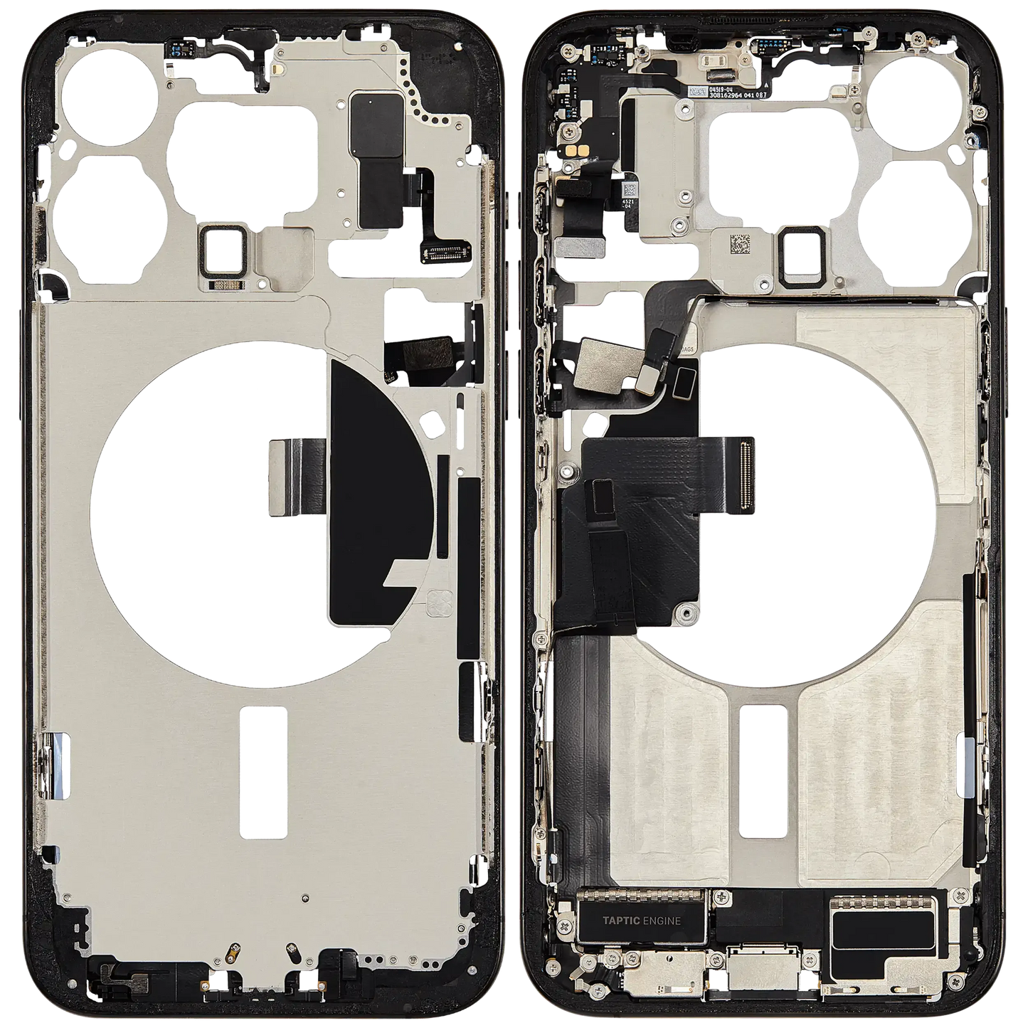Mid-Frame Housing W/ Charging Port Flex & Small Parts For iPhone 15 Pro Max (US Version) (Pull) (Black Titanium)