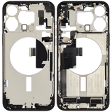 Mid-Frame Housing W/ Charging Port Flex & Small Parts For iPhone 15 Pro Max (US Version) (Pull) (Black Titanium)