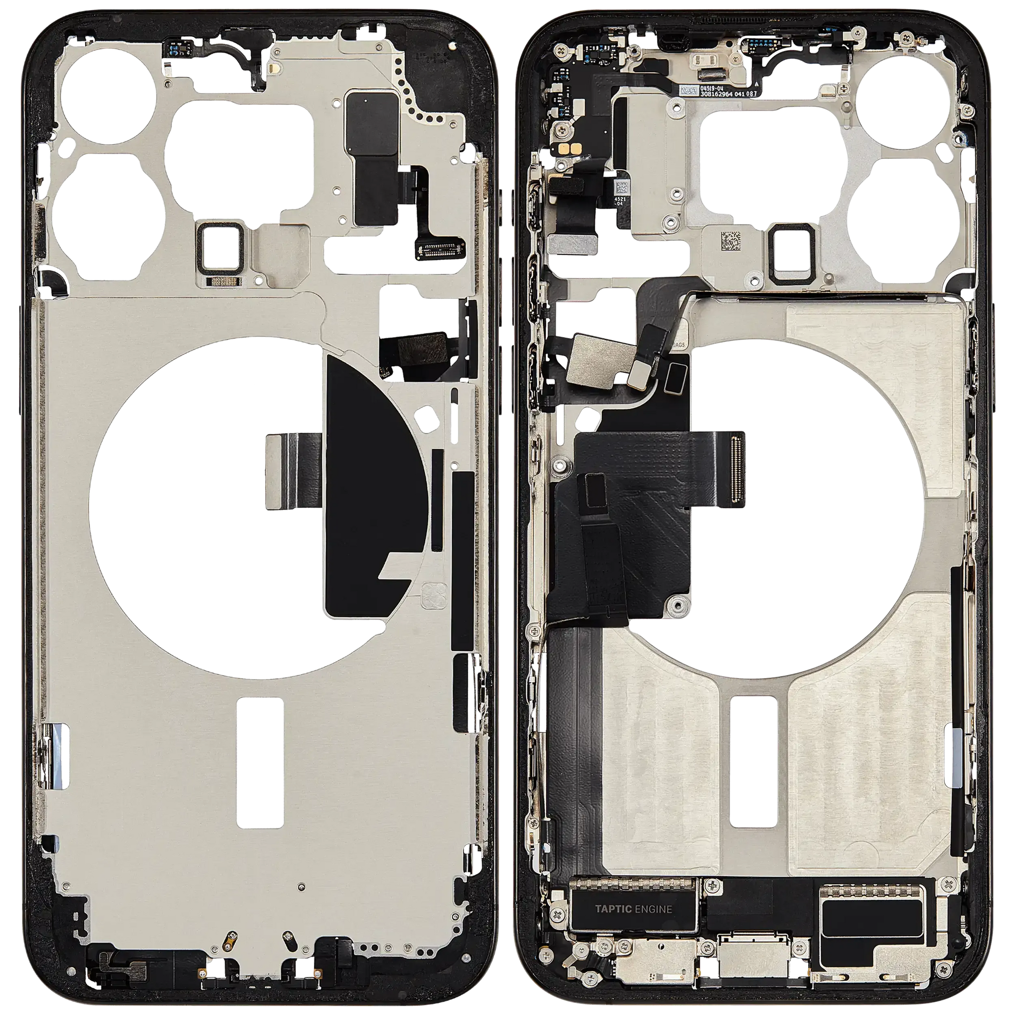 Mid-Frame Housing W/ Charging Port Flex & Small Parts For iPhone 15 Pro Max (US Version) (Pull) (Black Titanium)