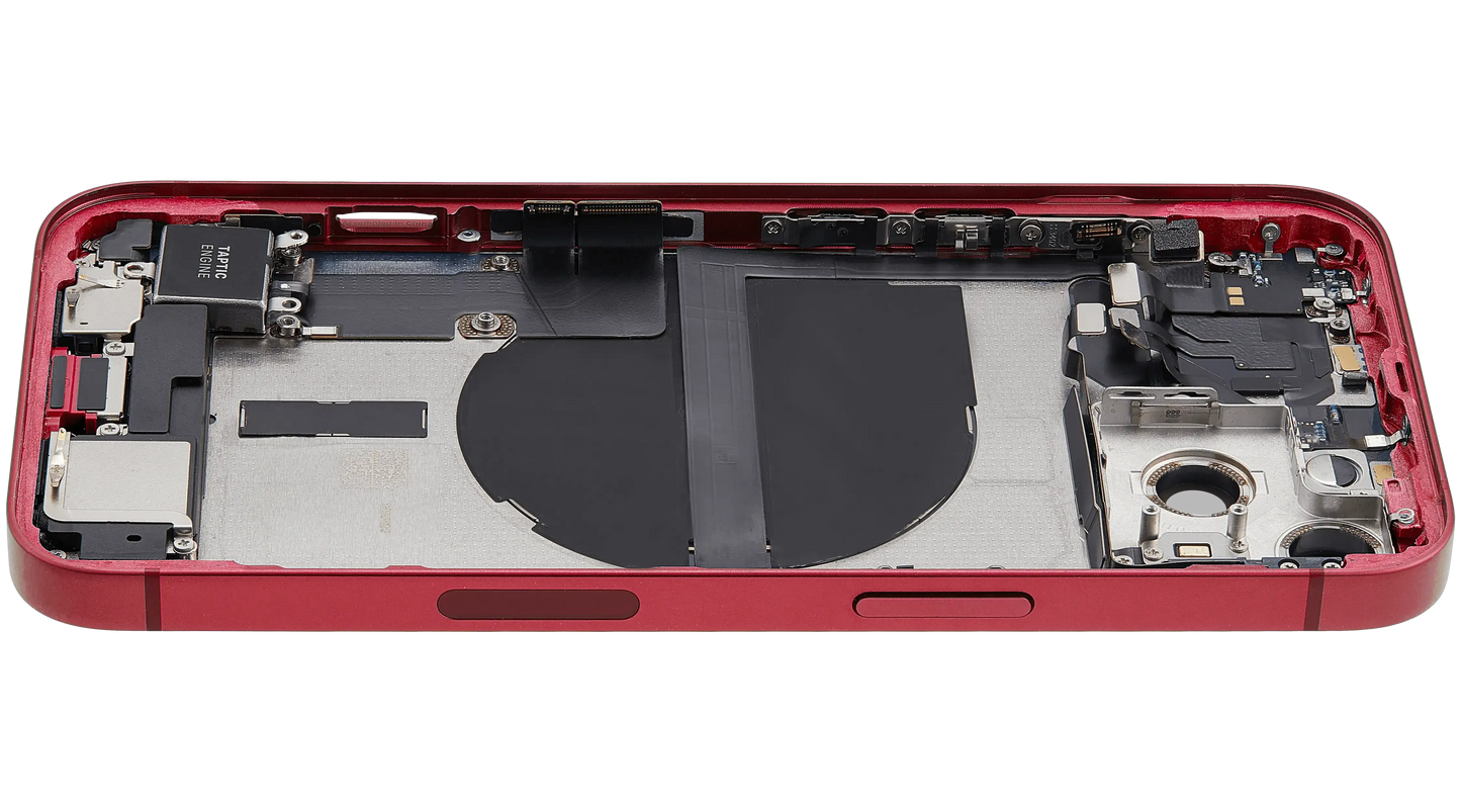 Back Housing W/ Charging Port Flex & Small Parts For iPhone 13 (US Version) (Used OEM) (Pull) (Red)