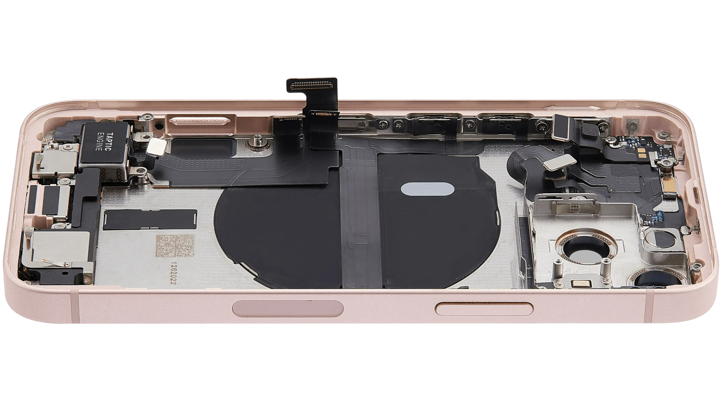 Back Housing W/ Charging Port Flex & Small Parts For iPhone 13 Mini (US Version) (Used OEM) (Pull) (Pink)