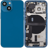 Back Housing W/ Charging Port Flex & Small Parts For iPhone 13 Mini (US Version) (Used OEM) (Pull) (Blue)