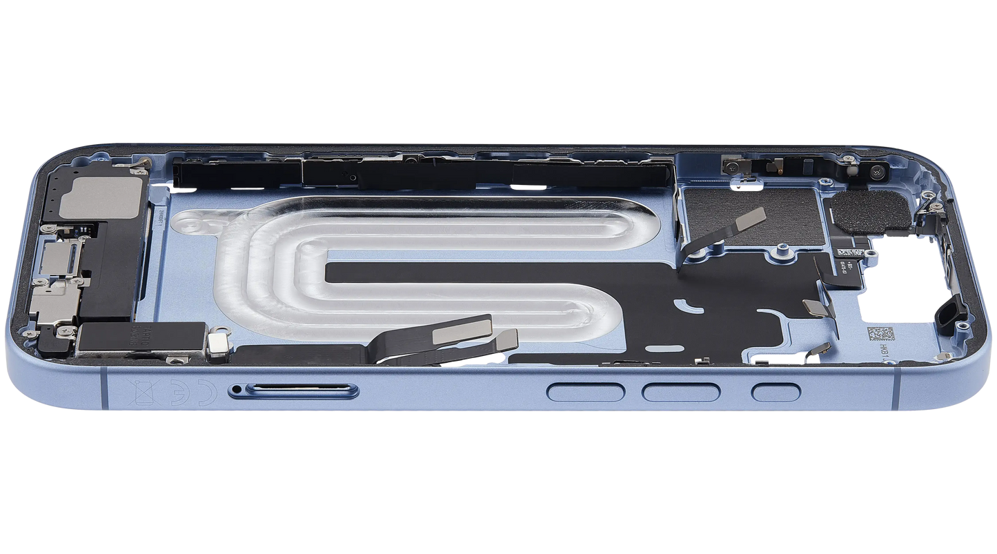 Mid-Frame Housing W/ Charging Port Flex & Small Parts For iPhone 17 (EU / Global Version) (Pull) (Mist Blue)