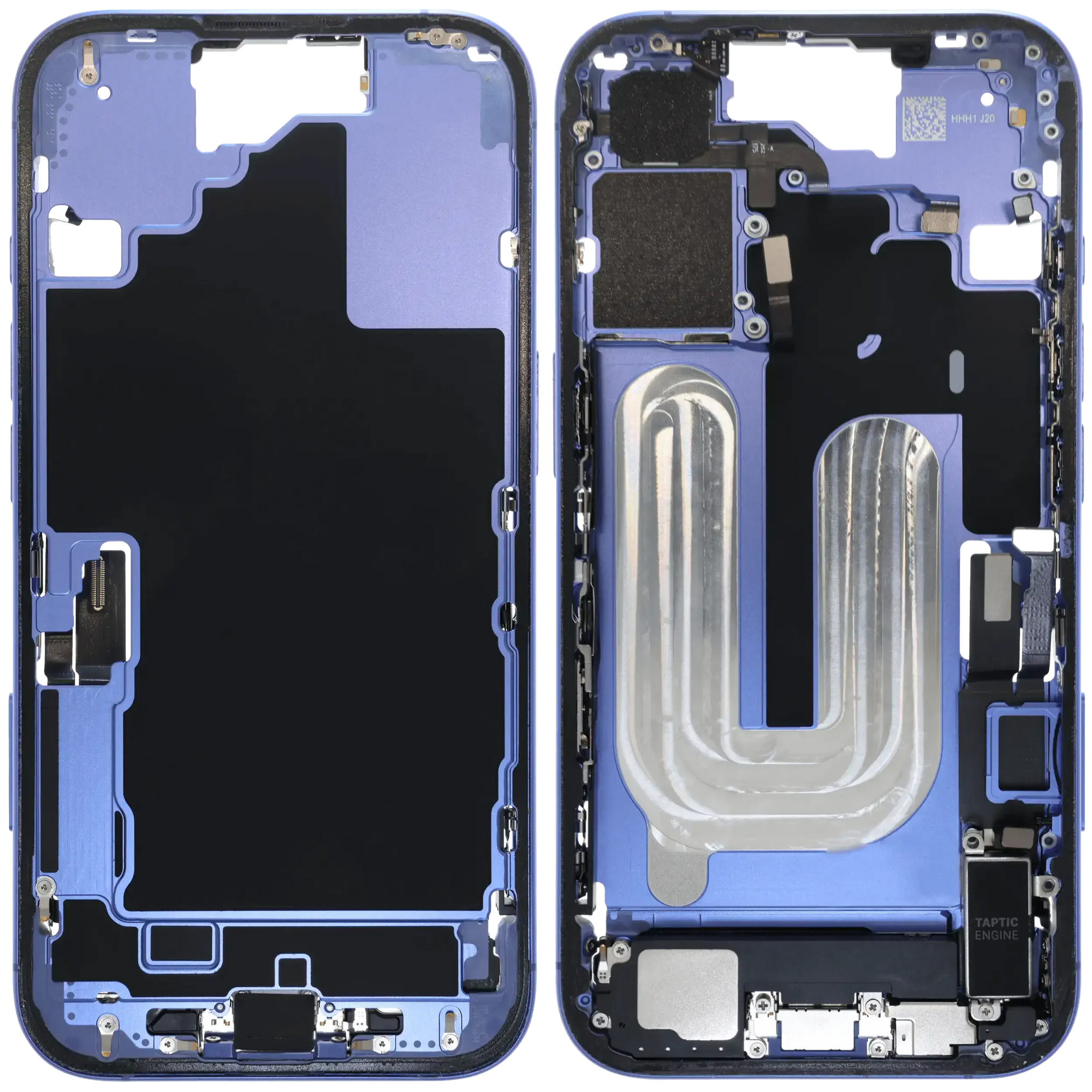 Mid-Frame Housing W/ Charging Port Flex & Small Parts For iPhone 16 (EU / Global Version) (Pull) (Ultramarine)