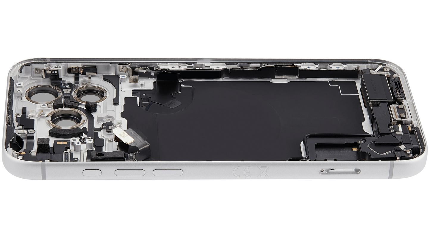 Back Housing W/ Charging Port Flex & Small Parts For iPhone 17 Pro Max (EU / Global Version) (Pull) (Silver)