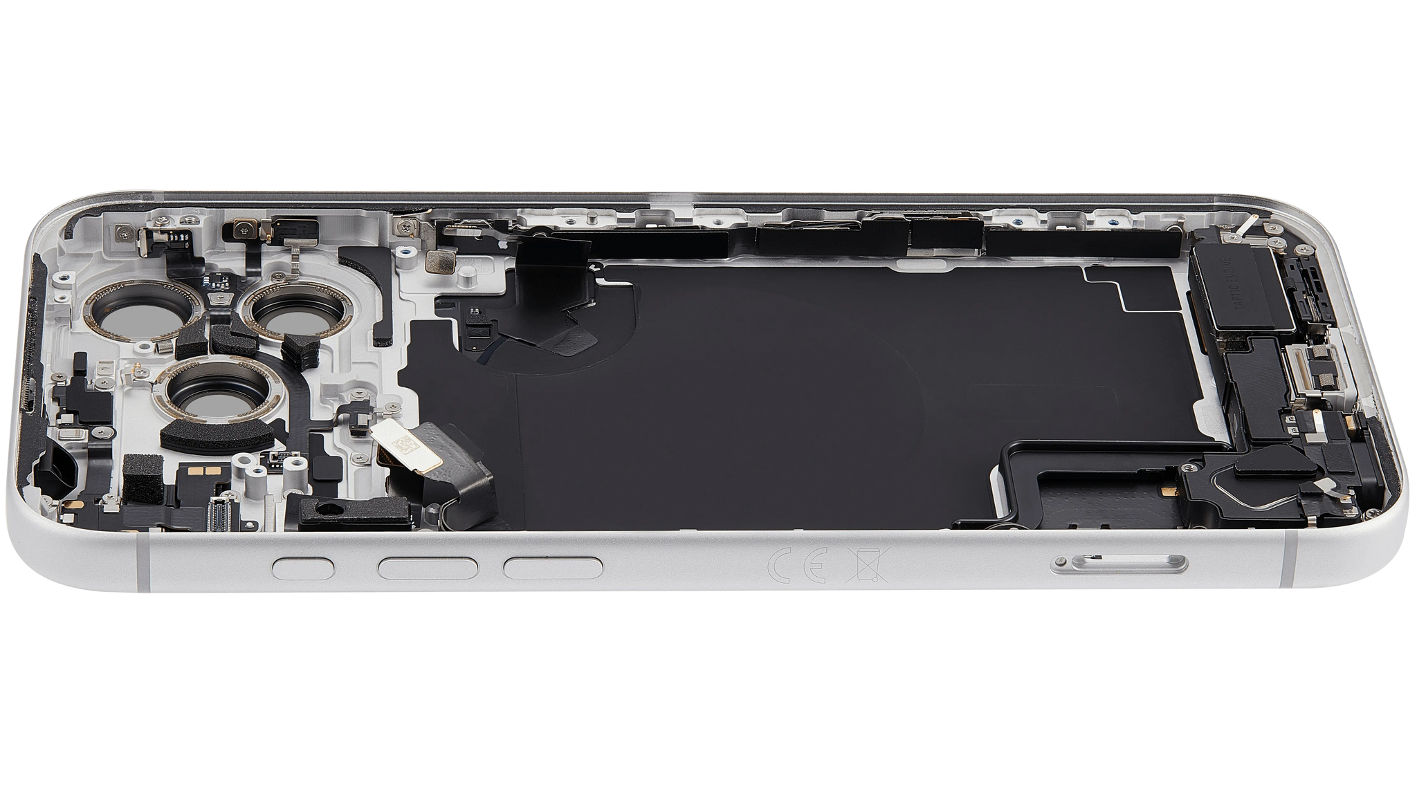 Back Housing W/ Charging Port Flex & Small Parts For iPhone 17 Pro Max (EU / Global Version) (Pull) (Silver)