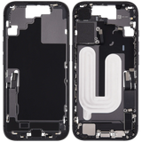 Mid-Frame Housing W/ Charging Port Flex & Small Parts For iPhone 17 (US Version) (Pull) (Black)