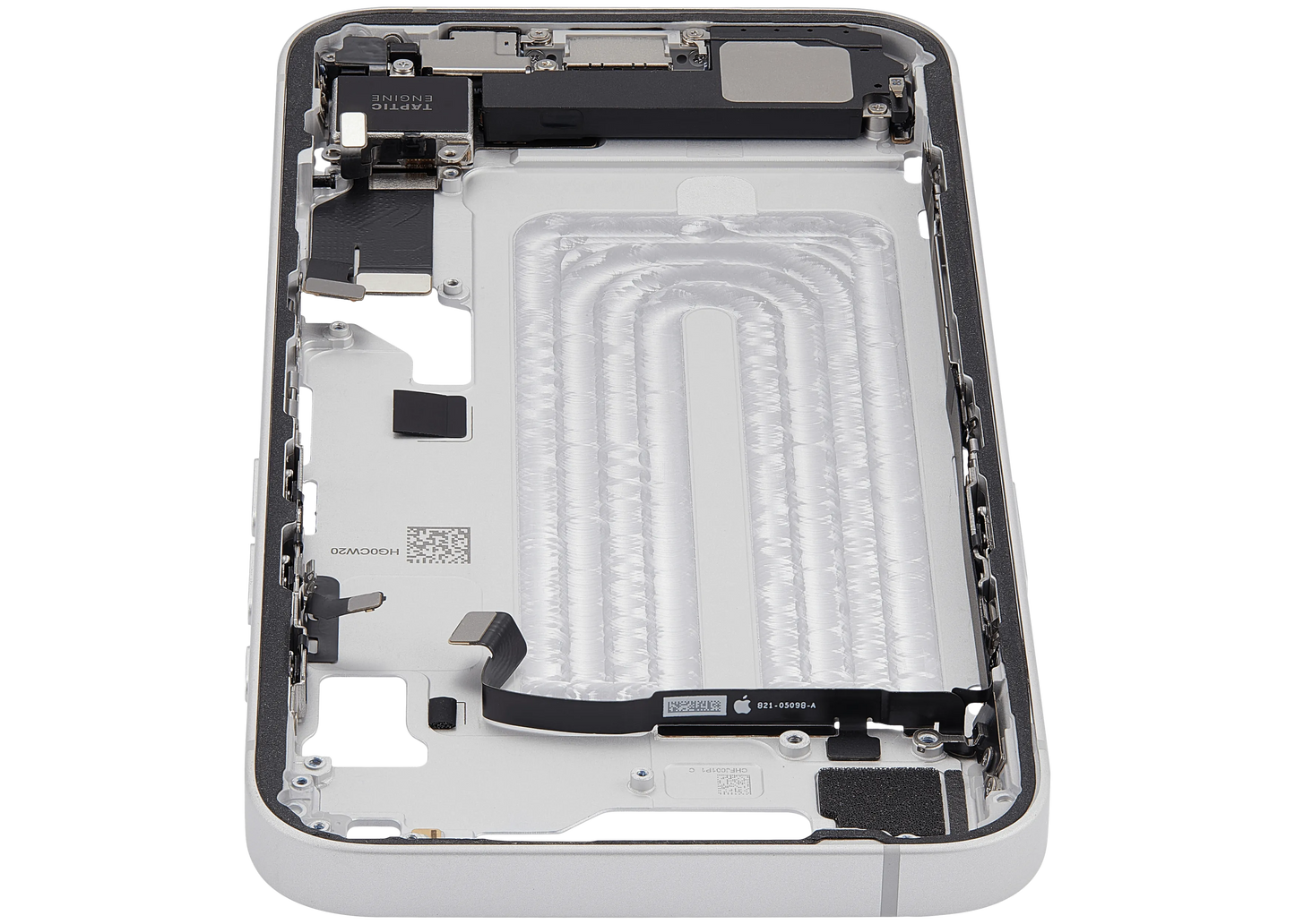 Mid-Frame Housing W/ Charging Port Flex & Small Parts For iPhone 16e (EU / Global Version) (Pull) (White)