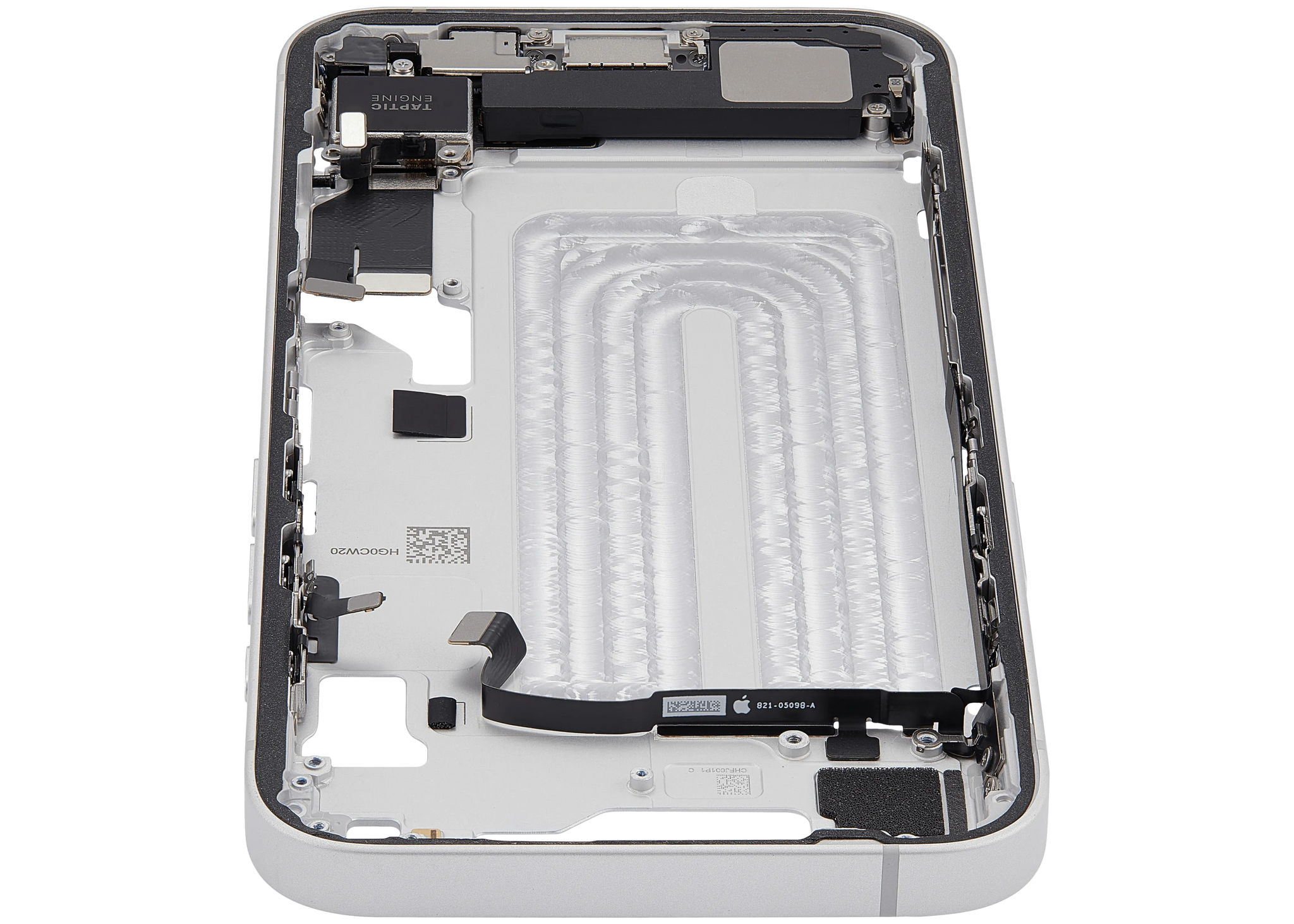 Mid-Frame Housing W/ Charging Port Flex & Small Parts For iPhone 16e (EU / Global Version) (Pull) (White)