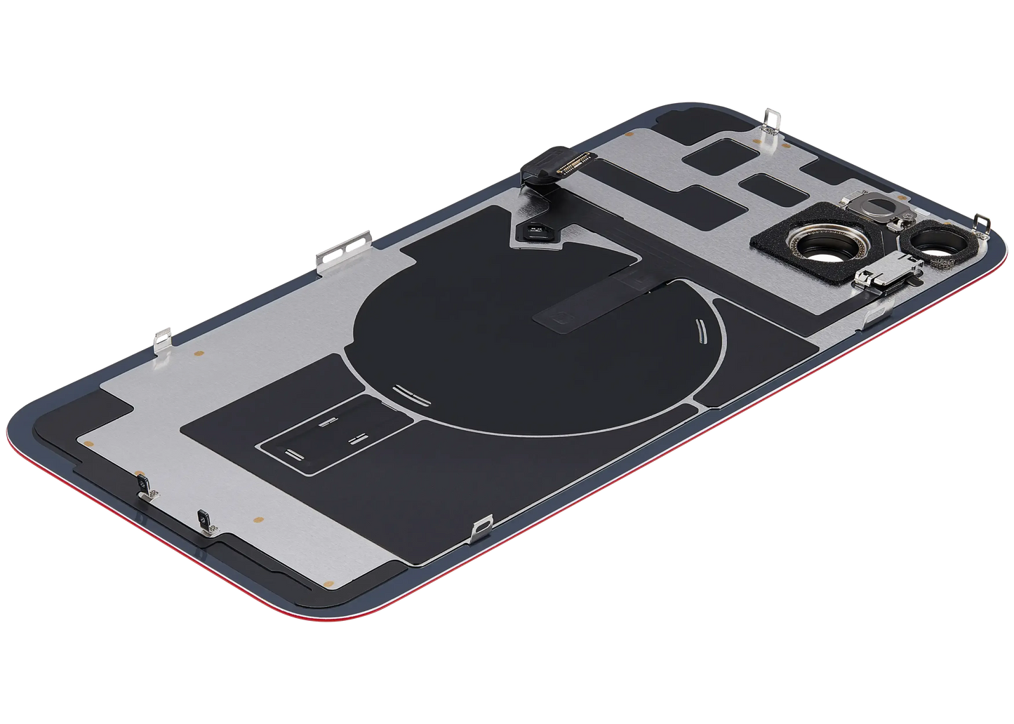 Back Glass w/ MagSafe Magnet & NFC & Flashlight Flex For iPhone 14 Plus (Pull) (Red)