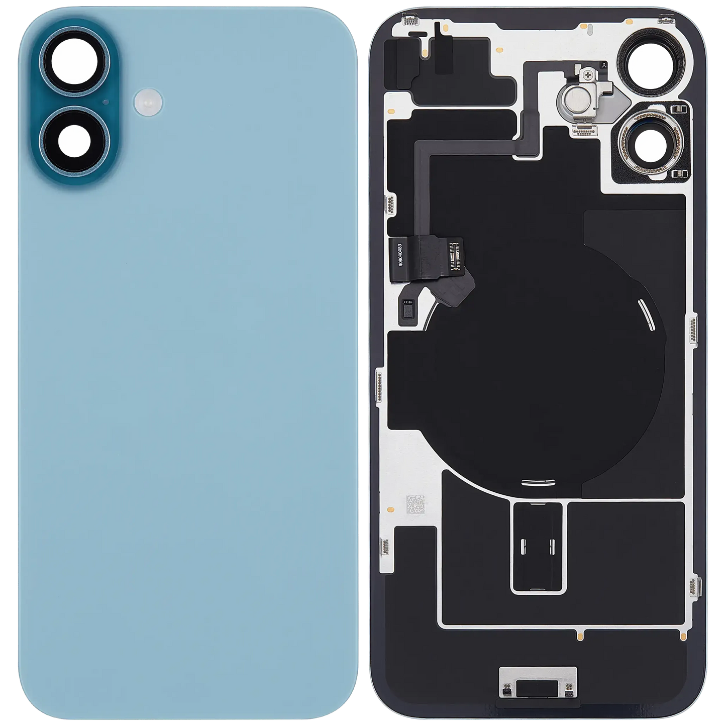 Back Glass w/ MagSafe Magnet & NFC & Flashlight Flex For iPhone 16 Plus (Pull) (Teal)