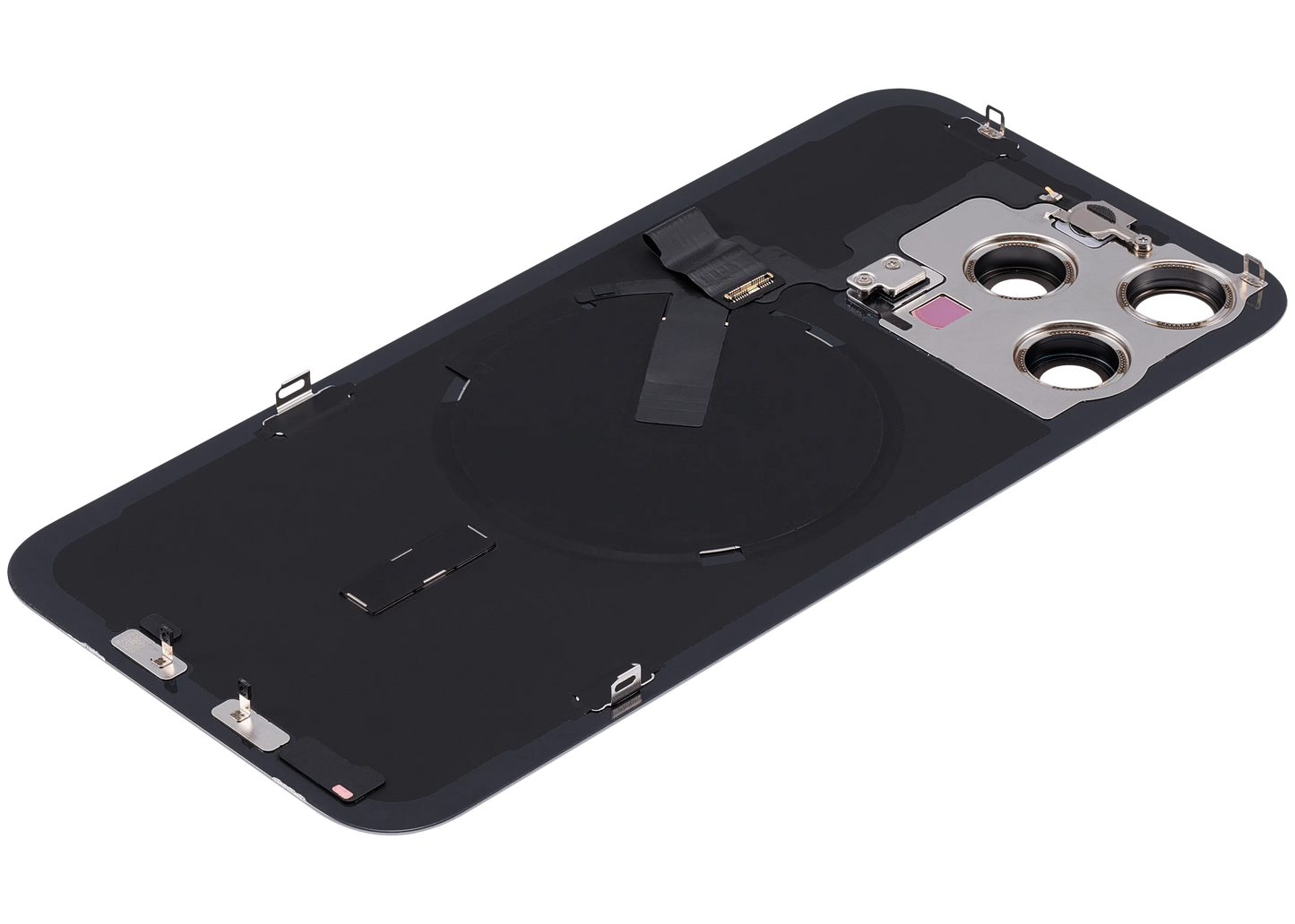 Back Glass w/ MagSafe Magnet & NFC & Flashlight Flex For iPhone 15 Pro Max (Pull) (Natural Titanium)