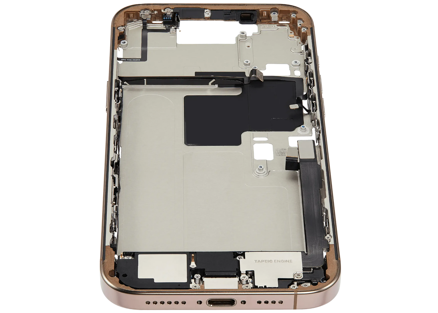 Mid-Frame Housing W/ Charging Port Flex & Small Parts For iPhone 16 Pro Max (EU / Global Version) (Pull) (Desert Titanium)