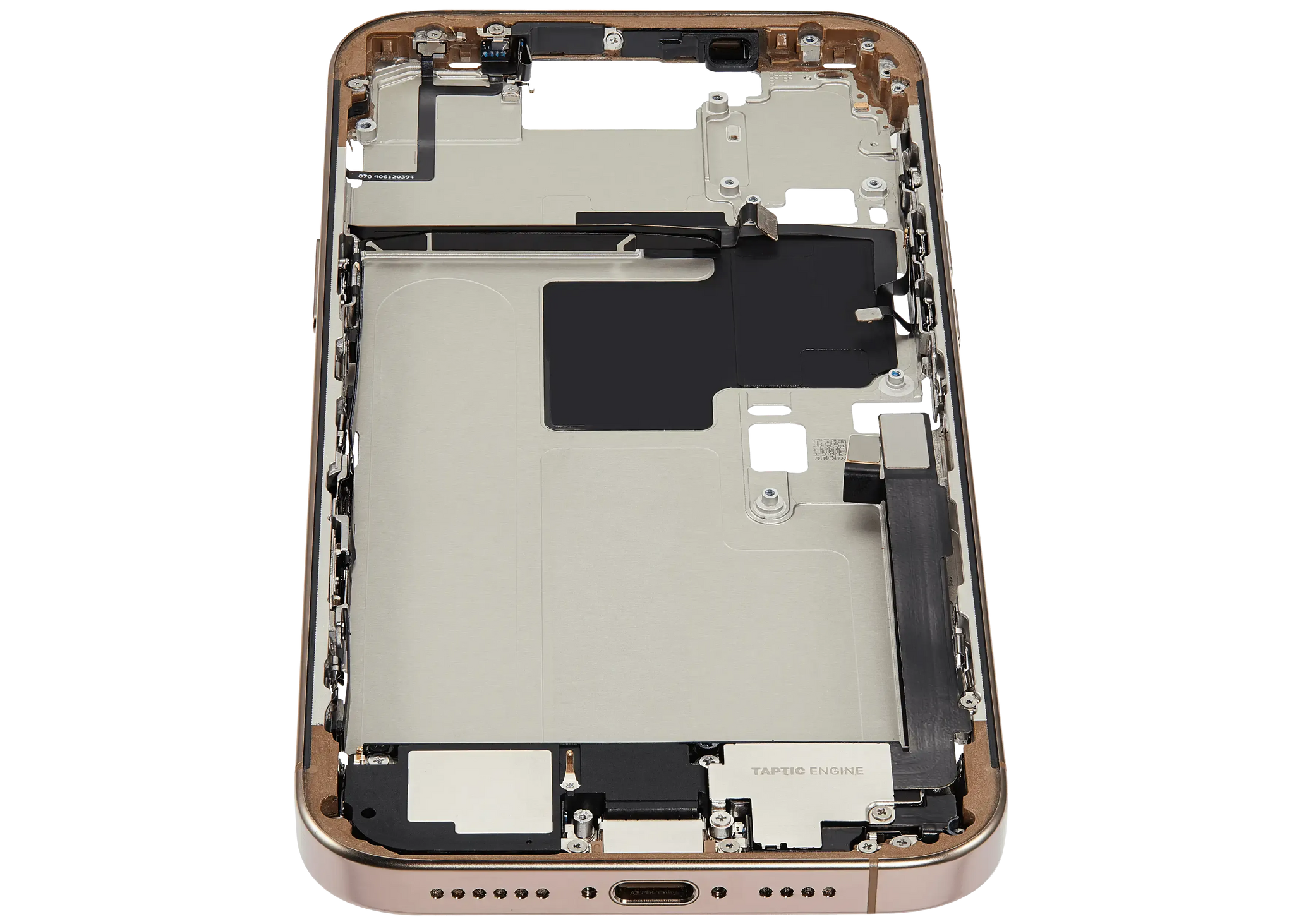 Mid-Frame Housing W/ Charging Port Flex & Small Parts For iPhone 16 Pro Max (EU / Global Version) (Pull) (Desert Titanium)