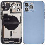Back Housing W/ Charging Port Flex & Small Parts For iPhone 13 Pro Max (US Version) (Used OEM) (Pull) (Sierra Blue)