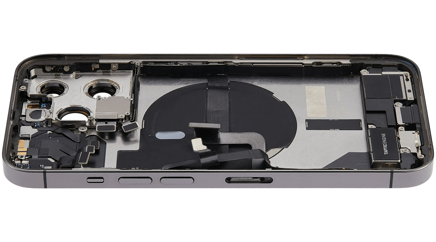 Back Housing W/ Charging Port Flex & Small Parts For iPhone 13 Pro (US Version) (Used OEM) (Pull) (Graphite)