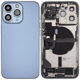 Back Housing W/ Charging Port Flex & Small Parts For iPhone 13 Pro (EU / Global Version) (Used OEM) (Pull) (Sierra Blue)