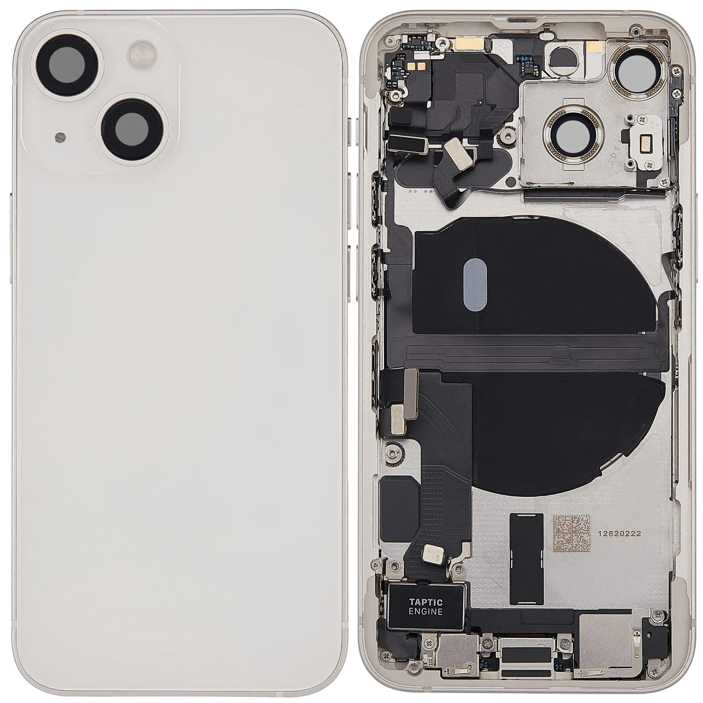 Back Housing W/ Charging Port Flex & Small Parts For iPhone 13 Mini (US Version) (Used OEM) (Pull) (Starlight)
