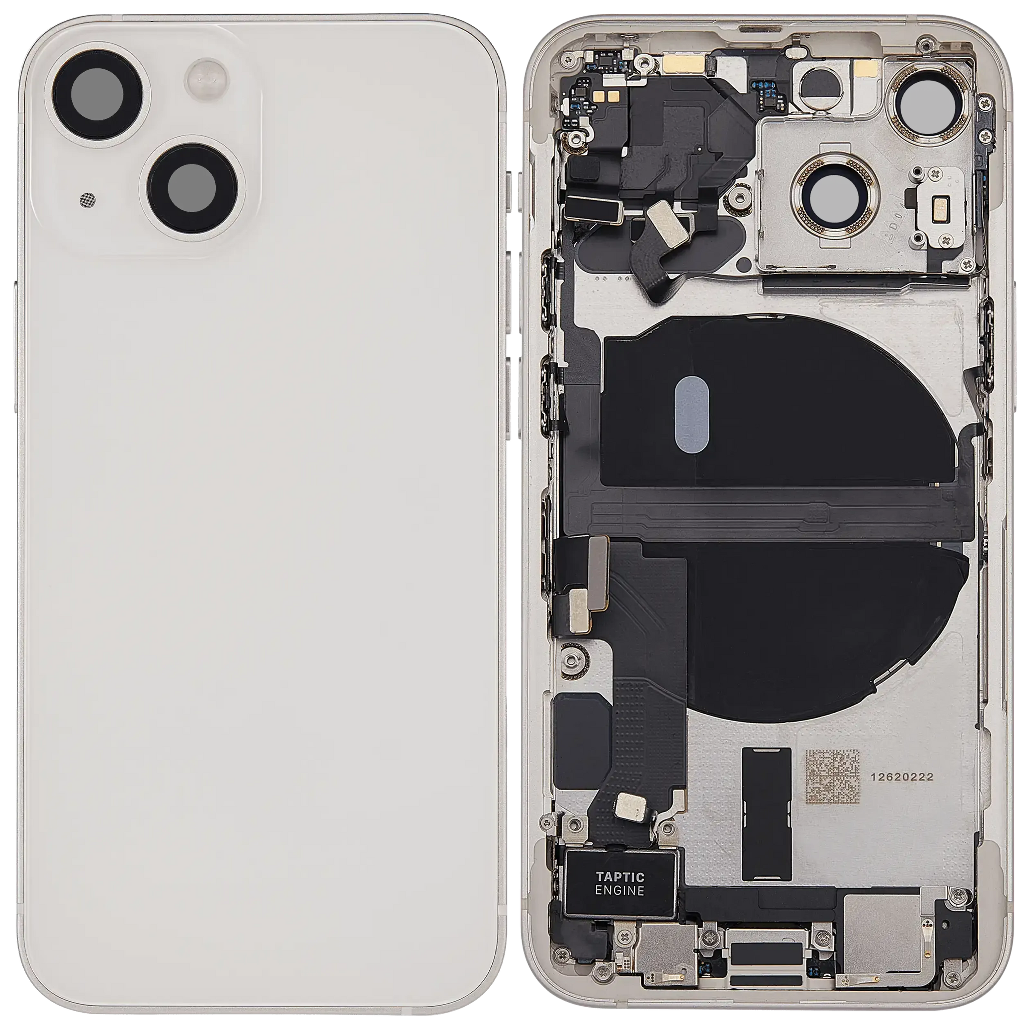 Back Housing W/ Charging Port Flex & Small Parts For iPhone 13 Mini (US Version) (Used OEM) (Pull) (Starlight)