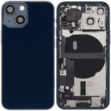 Back Housing W/ Charging Port Flex & Small Parts For iPhone 13 Mini (US Version) (Used OEM) (Pull) (Midnight)