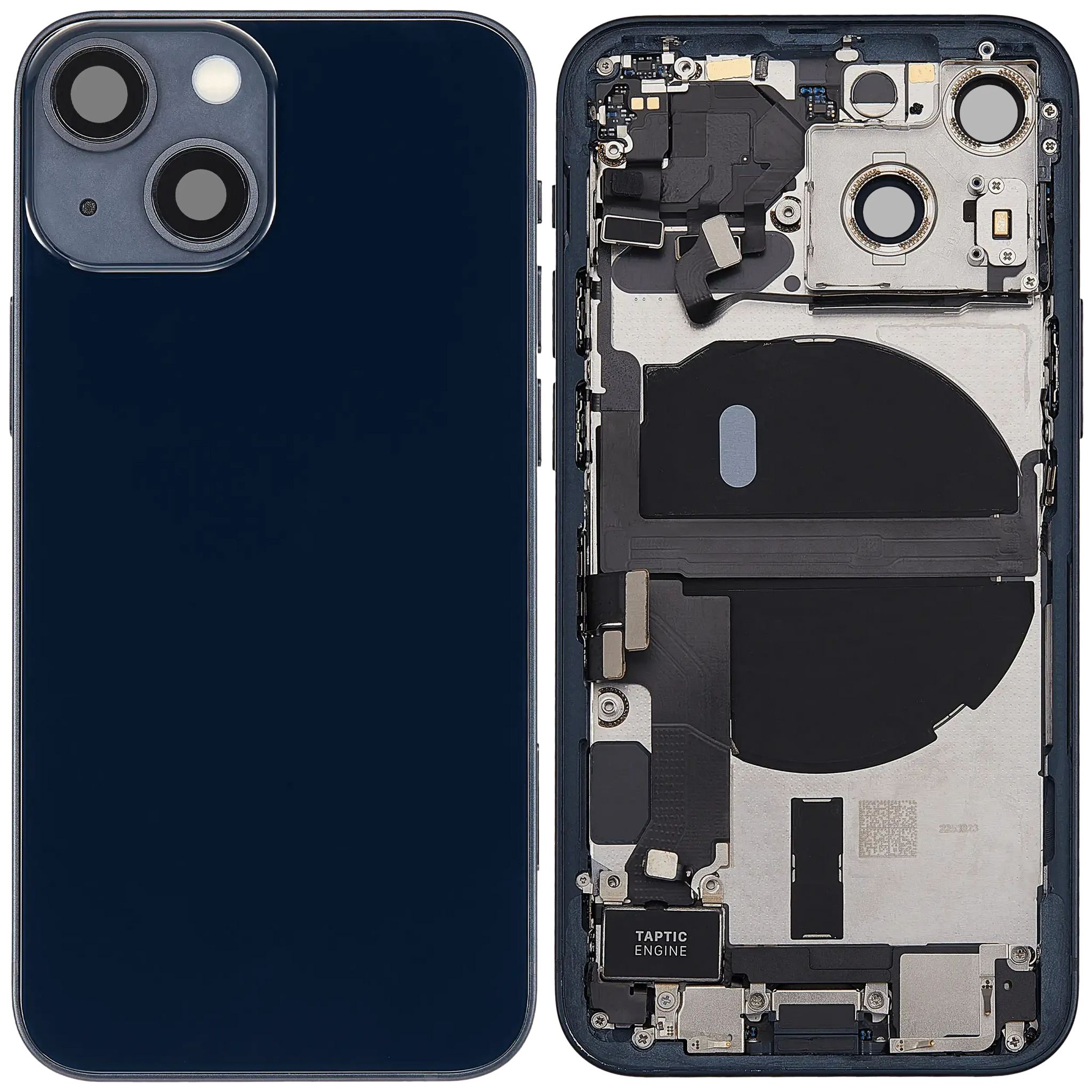Back Housing W/ Charging Port Flex & Small Parts For iPhone 13 Mini (US Version) (Used OEM) (Pull) (Midnight)