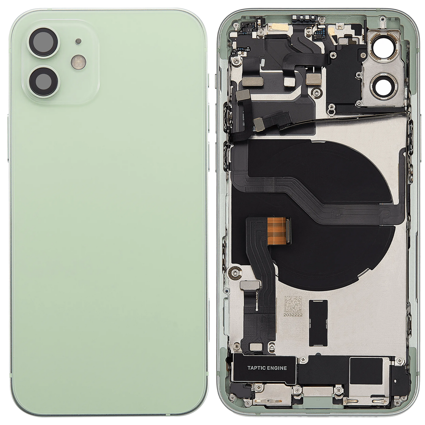 Back Housing W/ Charging Port Flex & Small Parts For iPhone 12 (US Version) (Used OEM) (Pull) (Green)