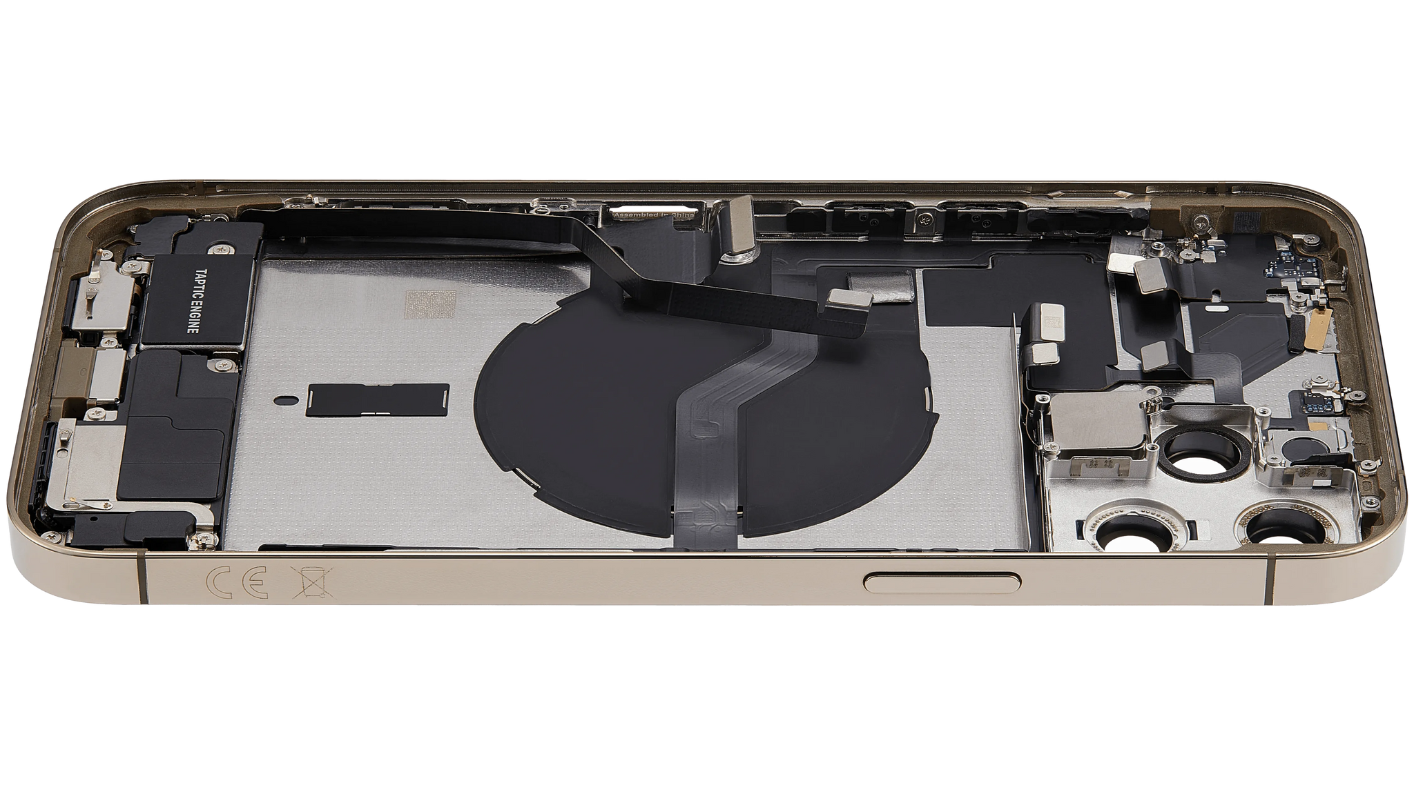 Back Housing W/ Charging Port Flex & Small Parts For iPhone 12 Pro Max (EU / Global Version) (Used OEM) (Pull) (Gold)