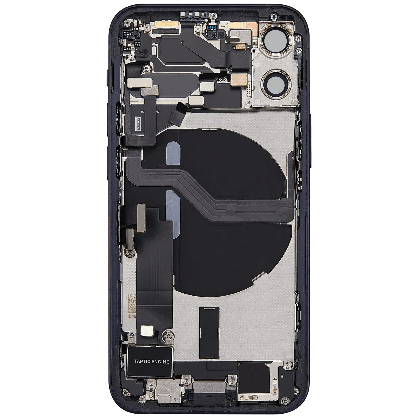 Back Housing W/ Charging Port Flex & Small Parts For iPhone 12 Mini (US Version) (Pull) (Black)